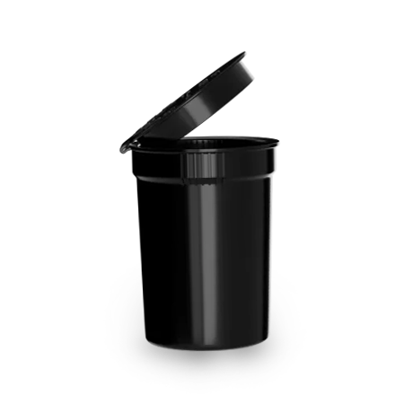 Opaque Black Dram Pop Top Bottles 2G 39mm x 69mm (NO PRINT)